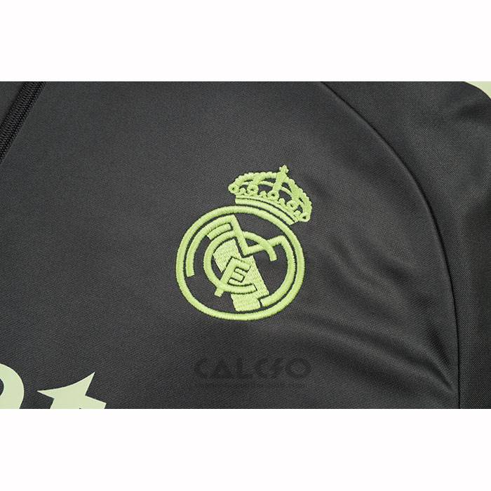 Tuta da Track di Felpa Real Madrid Bambino 2025-2026 Grigio Verde